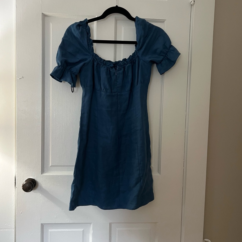 Reformation Denim Blue Ruffled Top - Picture 2 of 3